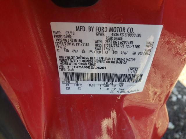 1FTBF2A60EEA08261 - 2014 FORD F250 SUPER RED photo 12