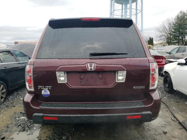 5FNYF18127B026633 - 2007 HONDA PILOT LX BURGUNDY photo 6