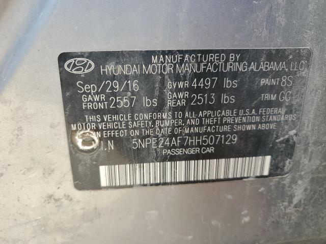 5NPE24AF7HH507129 - 2017 HYUNDAI SONATA SE SILVER photo 12