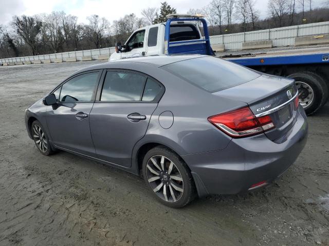 2HGFB2F95FH503535 - 2015 HONDA CIVIC EXL ნაცრისფერი ფოტო 2