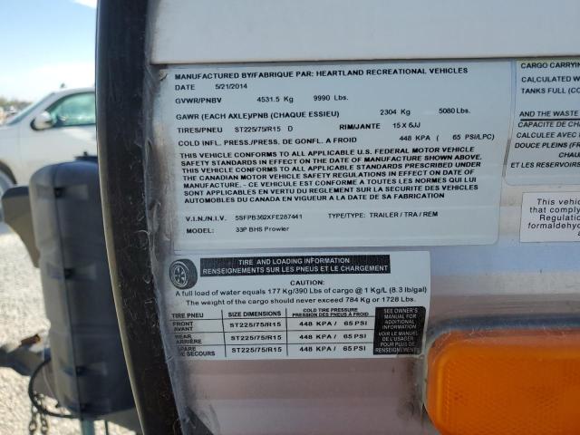 5SFPB362XFE287441 - 2015 HEART LAND PROWLER 灰色 照片 10