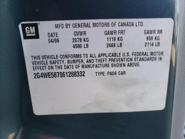 2G4WE587061288332 - 2006 BUICK LACROSSE CXS Mavi foto 12