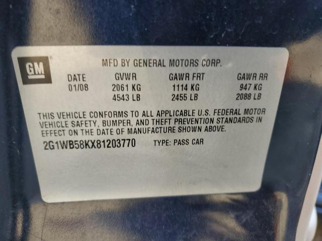 2G1WB58KX81203770 - 2008 CHEVROLET IMPALA LS BLUE photo 12