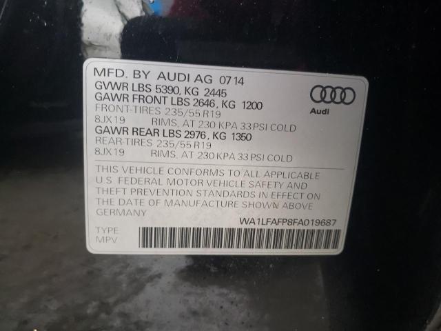 WA1LFAFP8FA019687 - 2015 AUDI Q5 PREMIUM PLUS BLACK photo 13