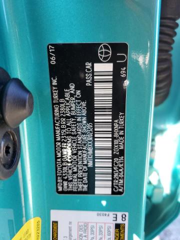 NMTKHMBXXJR023205 - 2018 TOYOTA C-HR XLE TEAL photo 12