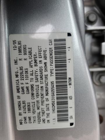 1HGCM56316A055495 - 2006 HONDA ACCORD SE SILVER photo 12