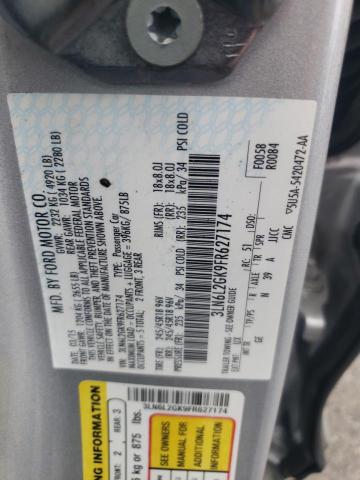 3LN6L2GK9FR627174 - 2015 LINCOLN MKZ SILVER photo 12