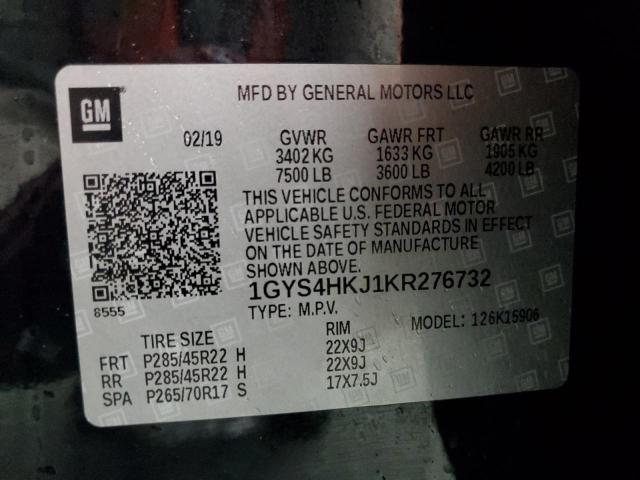 1GYS4HKJ1KR276732 - 2019 CADILLAC ESCALADE ESV LUXURY BLACK photo 13