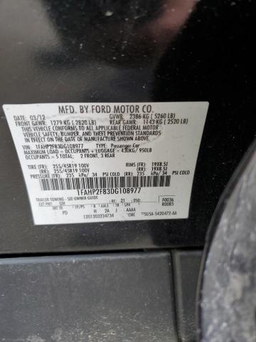 1FAHP2F83DG108977 - 2013 FORD TAURUS LIMITED BLACK photo 12