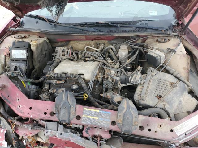 2G1WF52E759361746 - 2005 CHEVROLET IMPALA BURGUNDY photo 11