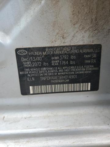 5NPDH4AE5BH014901 - 2011 HYUNDAI ELANTRA GLS SILVER photo 12