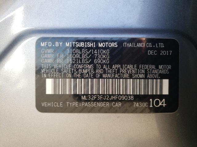 ML32F3FJ2JHF09038 - 2018 MITSUBISHI MIRAGE G4 ES Gris foto 13