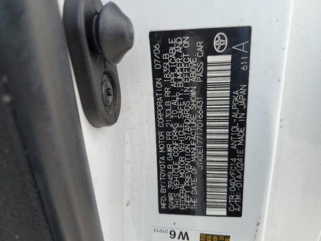 JTKDE177170166431 - 2007 TOYOTA SCION TC 白色 照片 12