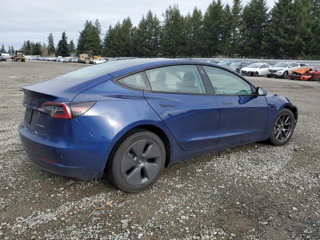 5YJ3E1EBXNF324984 - 2022 TESLA MODEL 3 BLUE photo 3