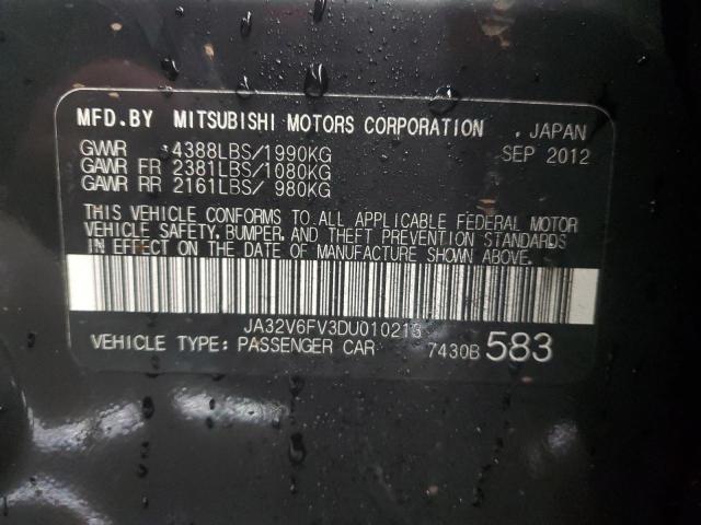 JA32V6FV3DU010213 - 2013 MITSUBISHI LANCER RALLIART BLACK photo 13