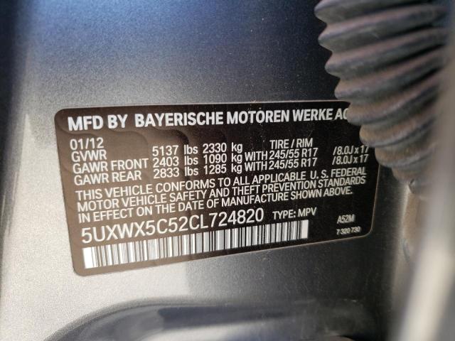 5UXWX5C52CL724820 - 2012 BMW X3 XDRIVE28I SILVER photo 13