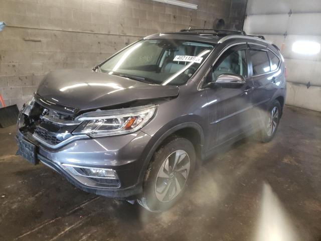 5J6RM4H9XFL075618 - 2015 HONDA CR-V TOURING GRAY photo 1