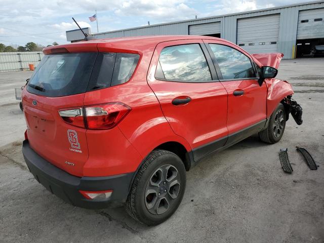 MAJ6S3FL8LC378230 - 2020 FORD ECOSPORT S RED photo 3