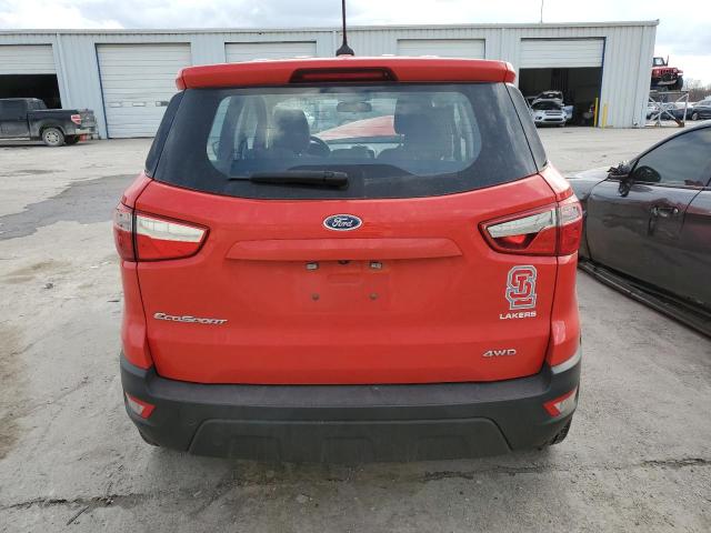 MAJ6S3FL8LC378230 - 2020 FORD ECOSPORT S RED photo 6