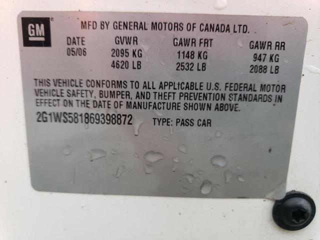 2G1WS581869398872 - 2006 CHEVROLET IMPALA POLICE WHITE photo 12