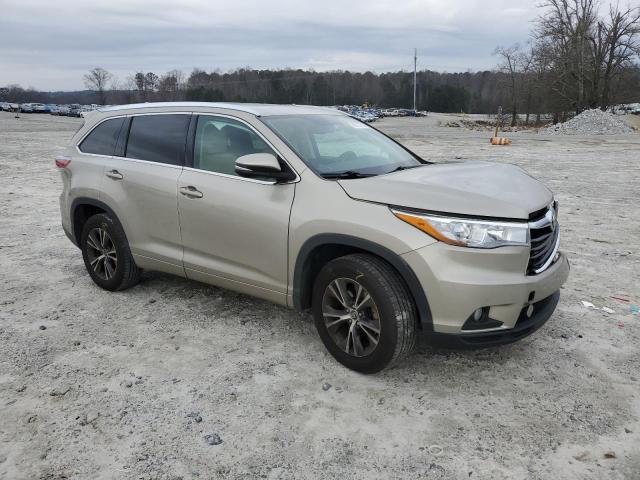 5TDKKRFH2GS129062 - 2016 TOYOTA HIGHLANDER XLE BEIGE photo 4