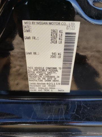 1N4BL4BV0NN405159 - 2022 NISSAN ALTIMA S BLACK photo 12