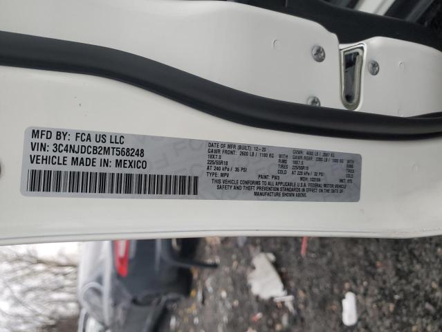 3C4NJDCB2MT568248 - 2021 JEEP COMPASS LIMITED WHITE photo 13