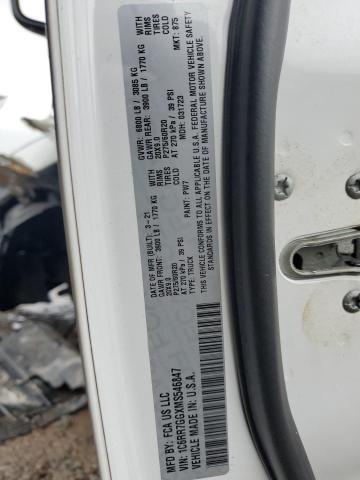 1C6RR7GGXMS546847 - 2021 RAM 1500 CLASS SLT თეთრი ფოტო 13