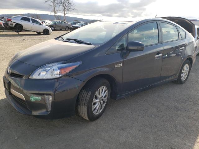 JTDKN3DPXE3052082 - 2014 TOYOTA PRIUS PLUG GRAY photo 1