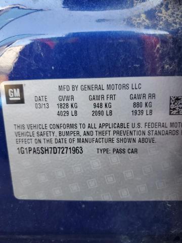 1G1PA5SH7D7271963 - 2013 CHEVROLET CRUZE LS BLUE photo 12