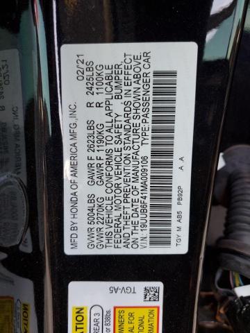 19UUB6F41MA009106 - 2021 ACURA TLX TECHNOLOGY BLACK photo 13