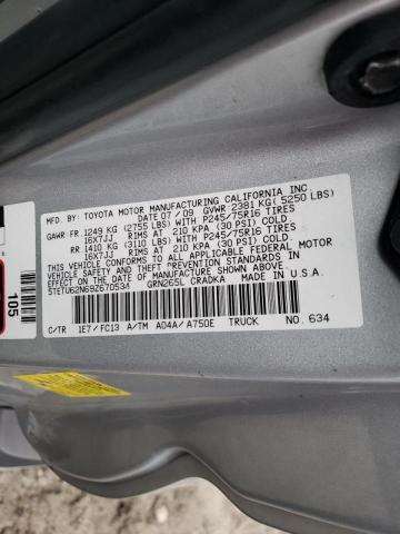 5TETU62N69Z670534 - 2009 TOYOTA TACOMA PRERUNNER ACCESS CAB GRAY photo 12