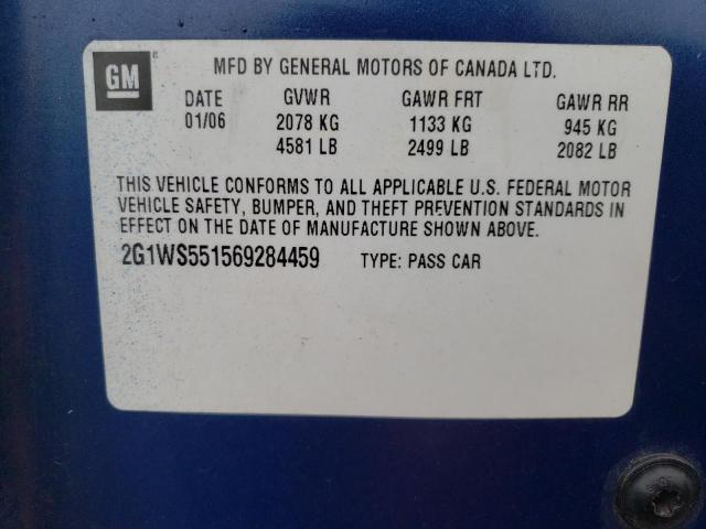 2G1WS551569284459 - 2006 CHEVROLET IMPALA POLICE BLUE photo 12