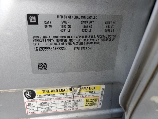 1G1ZC5EB6AF322266 - 2010 CHEVROLET MALIBU 1LT SILVER photo 10