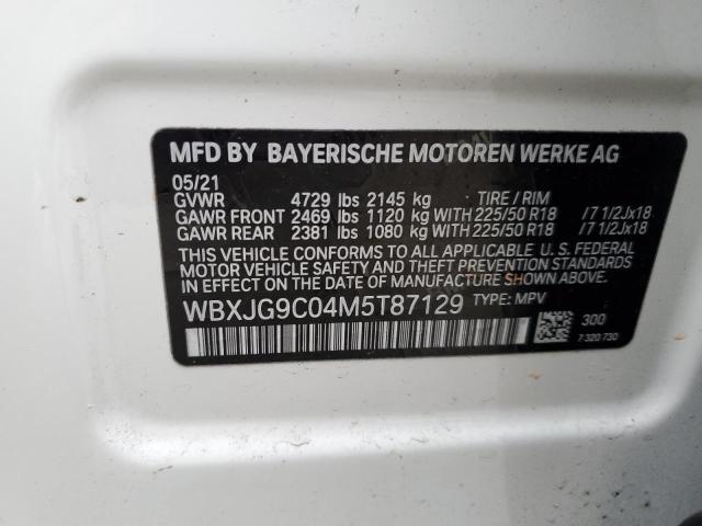 WBXJG9C04M5T87129 - 2021 BMW X1 XDRIVE28I WHITE photo 14