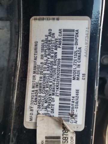 2T1KR32E93C022906 - 2003 TOYOTA COROLLA MA XR BLACK photo 12