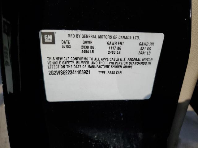 2G2WS522341163921 - 2004 PONTIAC GRAND PRIX GT2 შავი ფოტო 12