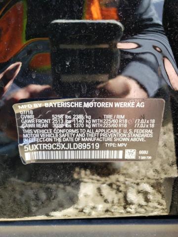 5UXTR9C5XJLD89519 - 2018 BMW X3 XDRIVE30I Qara foto 12