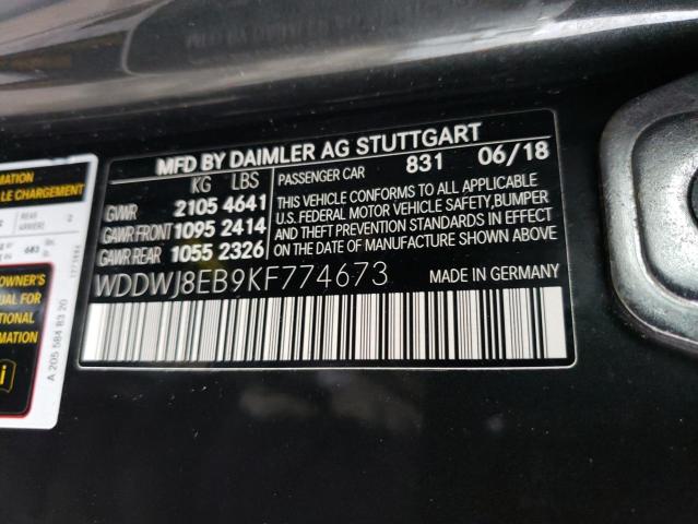 WDDWJ8EB9KF774673 - 2019 MERCEDES-BENZ C 300 4MATIC GRAY photo 12