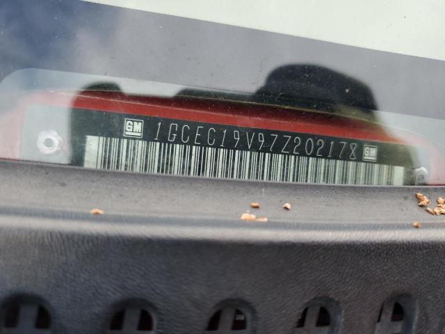 1GCEC19V97Z202178 - 2007 CHEVROLET SILVERADO C1500 CLASSIC RED photo 12