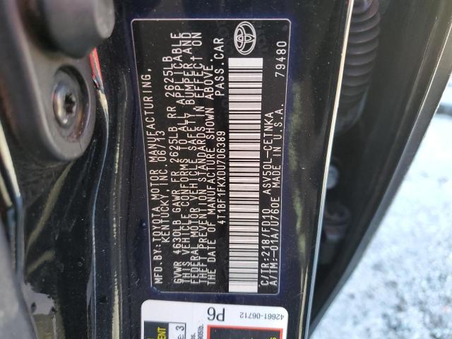 4T1BF1FKXDU706389 - 2013 TOYOTA CAMRY L BLACK photo 13