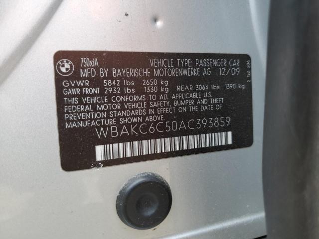 WBAKC6C50AC393859 - 2010 BMW 750 I XDRIVE SILVER photo 12