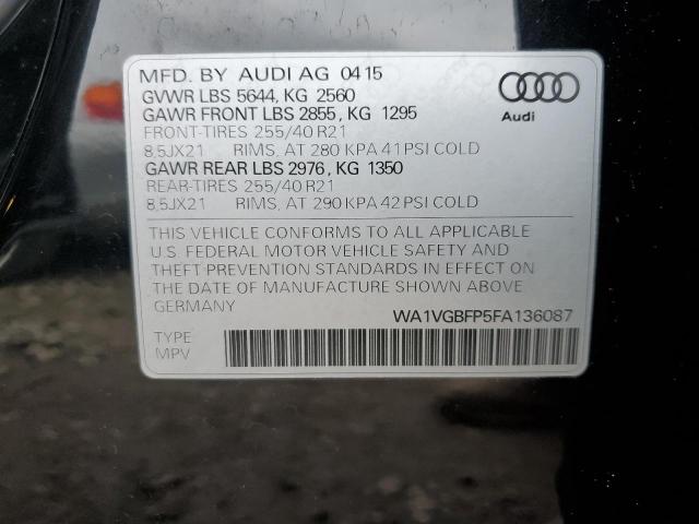 WA1VGBFP5FA136087 - 2015 AUDI SQ5 PRESTIGE 黑色 照片 13