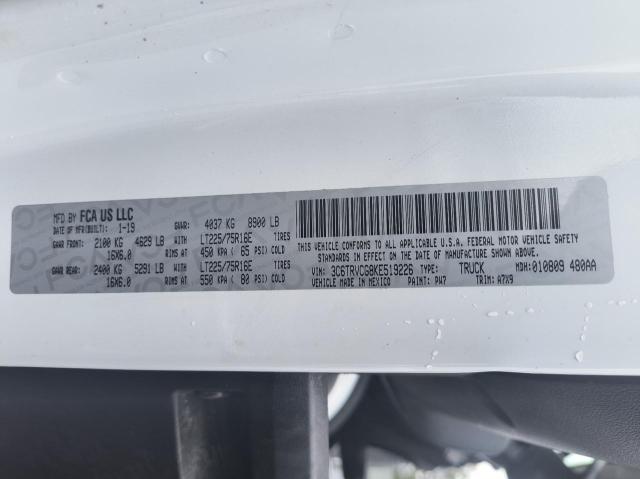 3C6TRVCG8KE519226 - 2019 RAM PROMASTER 2500 HIGH Weiß Foto 10