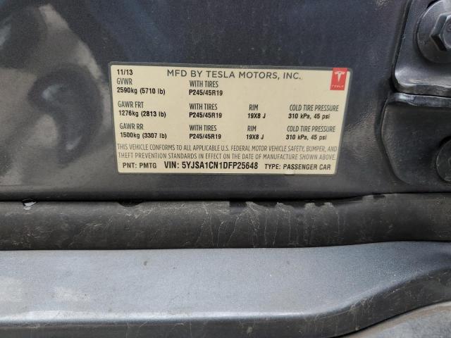 5YJSA1CN1DFP25648 - 2013 TESLA MODEL S Grafit foto 12