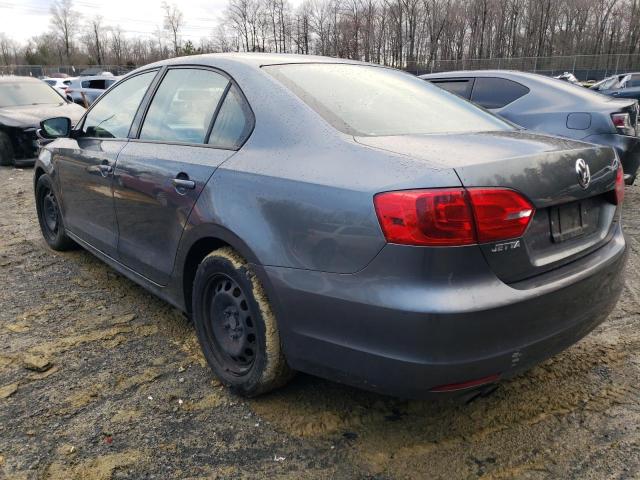 3VW2K7AJ2BM022484 - 2011 VOLKSWAGEN JETTA BASE GRAY photo 2