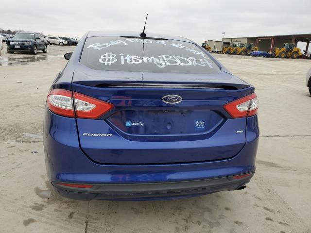 3FA6P0H74FR143765 - 2015 FORD FUSION SE BLUE photo 6