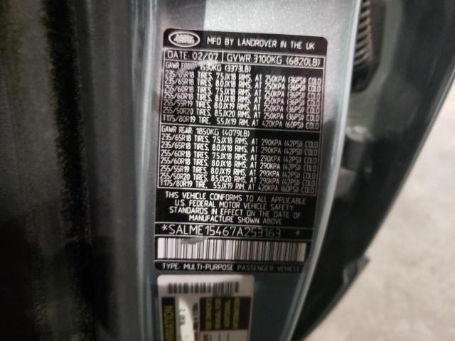 SALME15467A253163 - 2007 LAND ROVER RANGE ROVE HSE GRAY photo 13