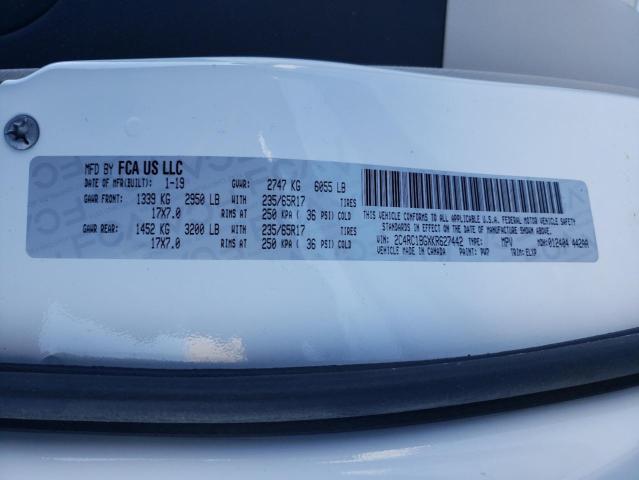 2C4RC1BGXKR627442 - 2019 CHRYSLER PACIFICA TOURING L თეთრი ფოტო 13