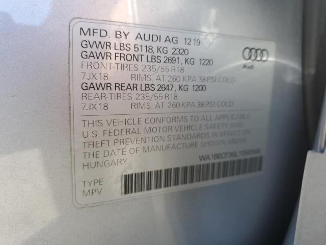 WA1BECF36L1058586 - 2020 AUDI Q3 PREMIUM PLUS SILVER photo 12